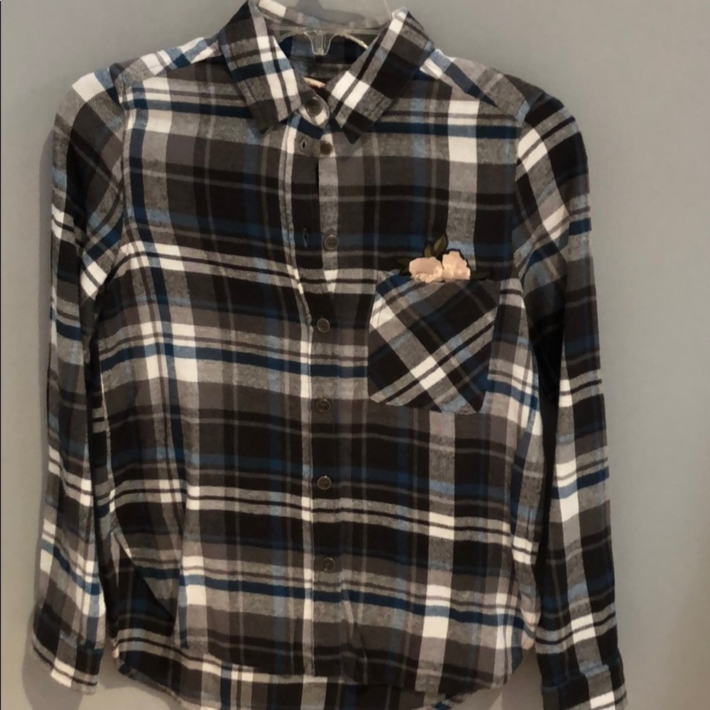 Plaid button down shirt